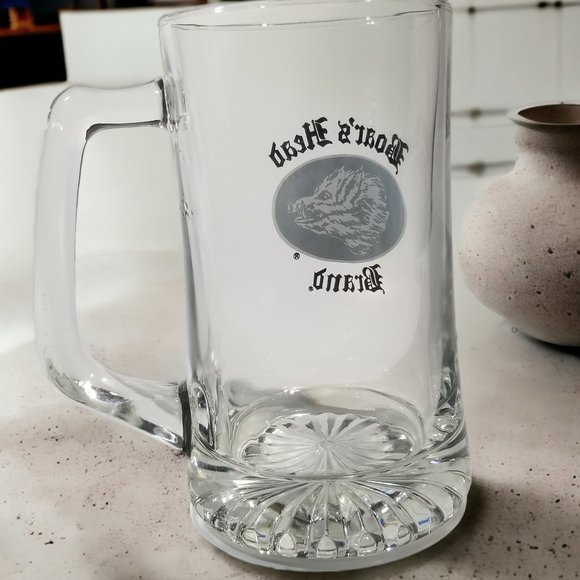 Rare Boar's Head Beer Mug – 24 oz Clear Glass Stein with Brand Logo - Picture 3 of 7
